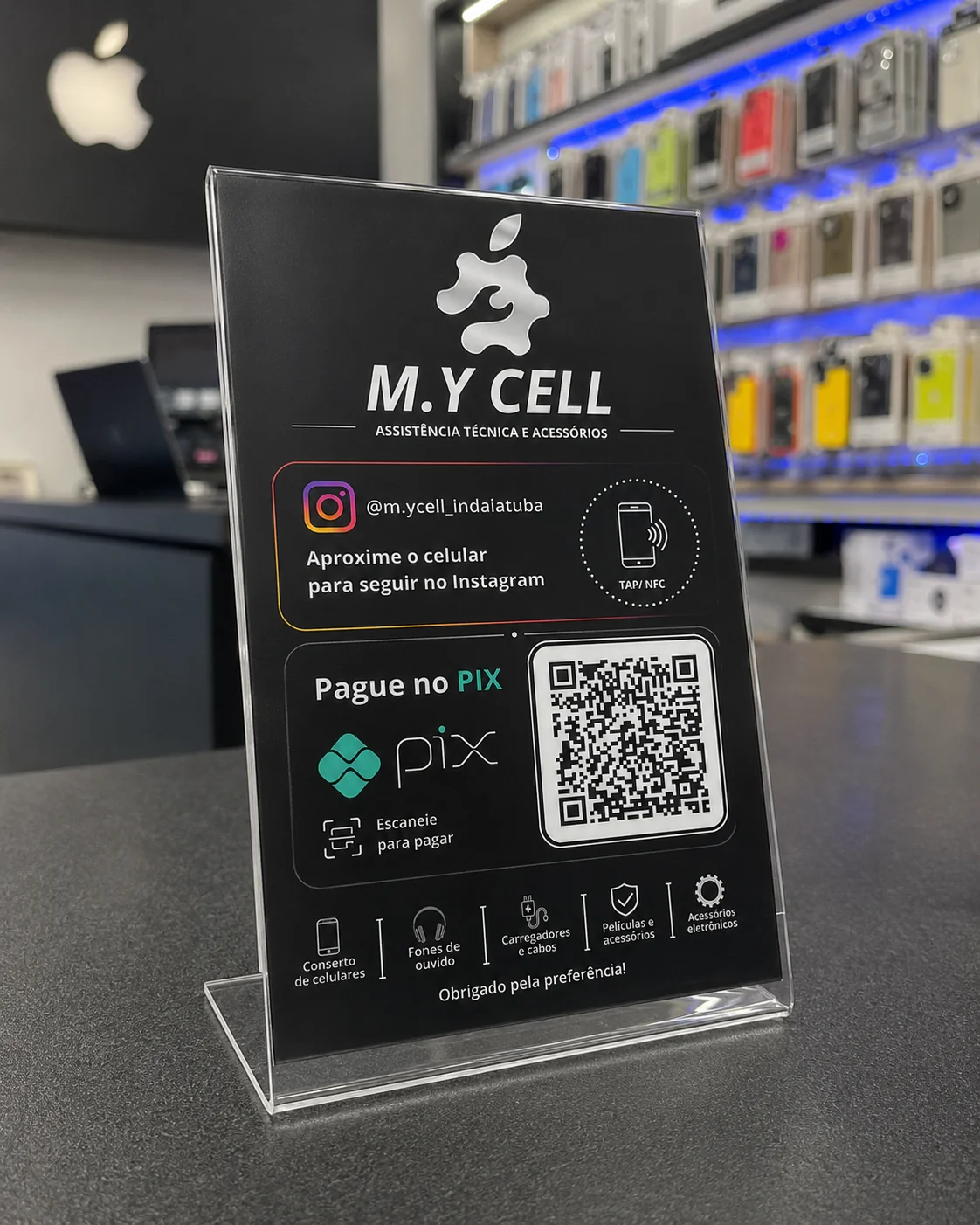 Plaquinha QR + NFC